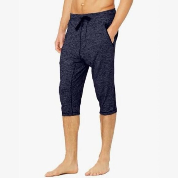 ALO Yoga Balance Capri Pants Men's Medium Rich Navy Marl Sportswear Athletic - Picture 1 of 14
